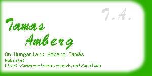 tamas amberg business card